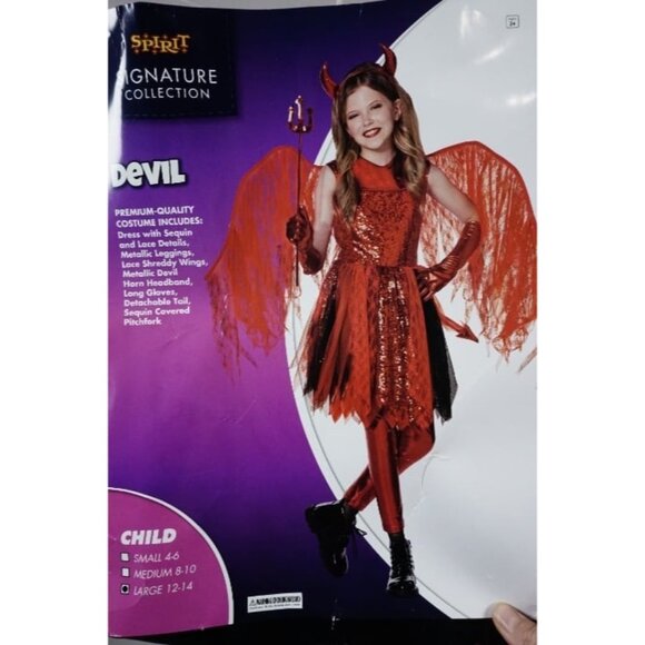 Spirit Halloween Kids Devil Costume – The Signature Collection Size Large - Picture 1 of 12